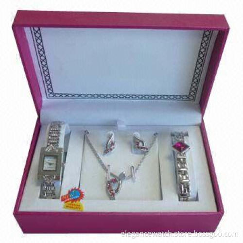 Jewelry watches with earrings, necklace and bracelet